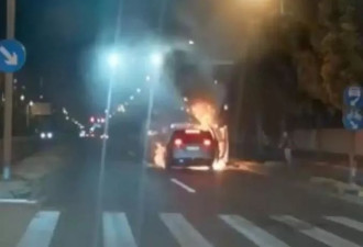 街头实拍:理想汽车行驶中突然起火 司机乘客急逃…