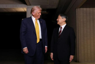川普访日会见日皇德仁 东京铁塔等亮灯欢迎