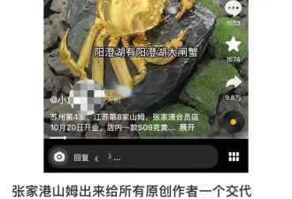 山姆门店卖50万元/只的“黄金大闸蟹”被指抄袭