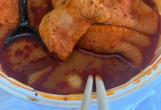 “开始以为是毛肚”，网友称点外卖吃出一整块抹布