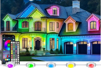 9.4 折 + $5 coupon &amp; 15% off，100 英尺永久户外 RGB 灯