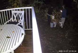 震惊！男子深夜往大温溪流倒油漆，后院拍下监控视频