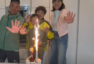 林丹西班牙为儿子庆生，一家四口住独栋别墅