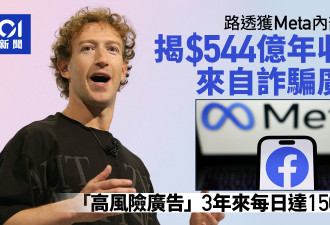 Meta被曝70亿年收入来自诈骗广告 每日达150亿个