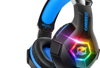 7.1折，适用于 Ps5 Ps4 PC 的 游戏耳机，带降噪麦克风 RGB 灯