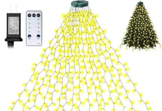 黑五8.5折，圣诞树400 个 LED 闪烁圣诞树灯，带遥控和 8 种模式