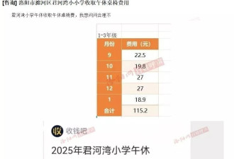 小学收午休费一学期115元，教体局：午休椅按天收费