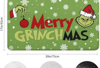 8.7 折，20 * 32 英寸，圣诞门垫 Merry Grinchmas 前门垫
