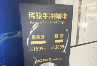 上海一杯手冲咖啡12899元引全网热议 门店回应