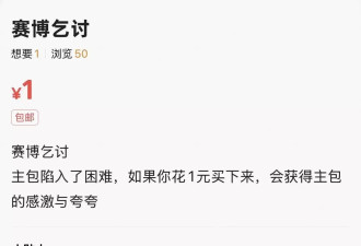 二手平台现“赛博乞讨” 买家支付1元可获“感激与夸奖”