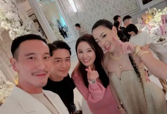 林心如霍建华夫妇参加邱泽婚礼，合照太多