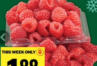 本周特价: 牛奶$4.99 火鸡$0.99 猪肋排、培根$2.99 菜籽油$5.99