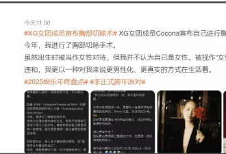 20岁女偶像切除胸部惹争议！前后对比强烈