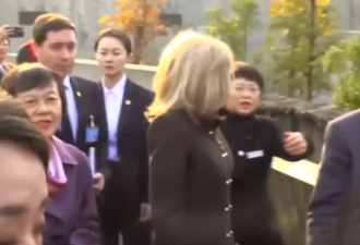 中国最美女保镖保护马克龙夫人 眼神犀利如飞刀引关注