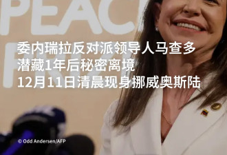 诺贝尔和平奖得主马查多现身奥斯陆