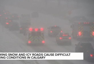 近100辆车堵在高速上，加拿大这场暴雪太猛了