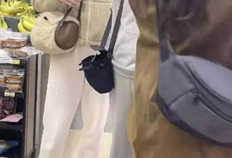 陈慧琳素颜逛美国超市，脸好方，腮帮子鼓起来了