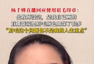 杨千嬅回应使用"眉毛印章"争议：是我自己画的眉毛，化妆师没空
