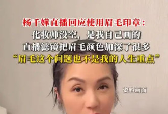杨千嬅回应使用"眉毛印章"争议：是我自己画的眉毛，化妆师没空