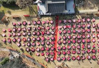 景区千人年猪宴场场爆满：40元19个菜 现宰黑猪