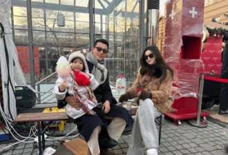 朱珠搂着老公过圣诞！4岁女儿挺小圆肚戴皇冠