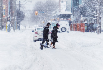 节礼日多伦多降雪8-12厘米：GTA及安省南部局部黄色降雪警告