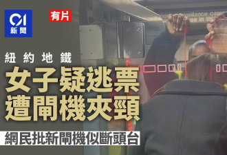 纽约地铁女子疑逃票遭夹颈 网民批新闸机如断头台
