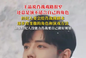 导演王晶称肖战戏路很窄：经常被安排去演一些不适合他的角色