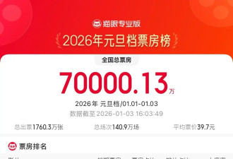 2026元旦档总票房破7亿！动画电影《疯狂动物城2》持续领跑