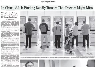 纽约时报整版报道中国AI胰腺癌早筛 美国网友震惊