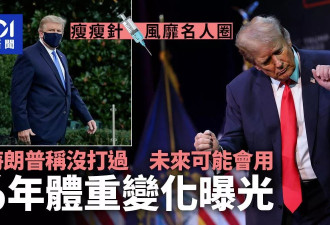 川普称没打过减肥针但可能会用 6年体重变化曝光