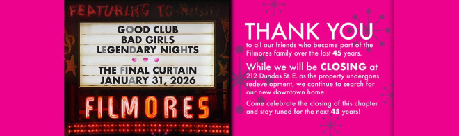 Filmores Closing January 31, 2026