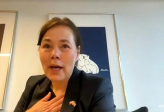 格陵兰女外长直播 镜头前数次哽咽