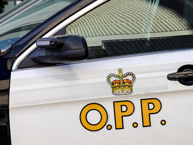 OPP logo on the police car door