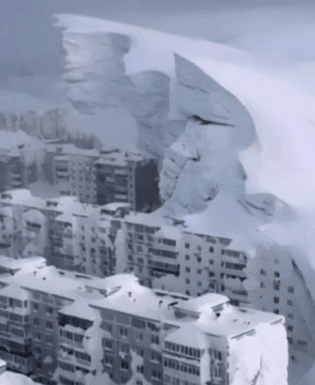不是AI！俄罗斯大雪吞城，是真的