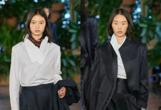 西装 +小高领+ 荡领：穿出美式通勤学术感