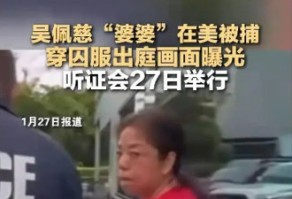 吴佩慈婆婆被美国ICE抓捕 穿囚服出庭画面曝光