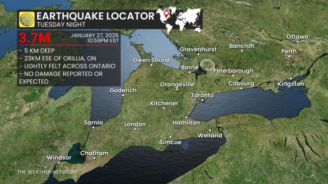 Baron - Ramara Ontario earthquake - Jan 27