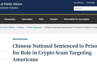 中国籍杀猪盘团伙 被美国判处46个月监禁 174人受害