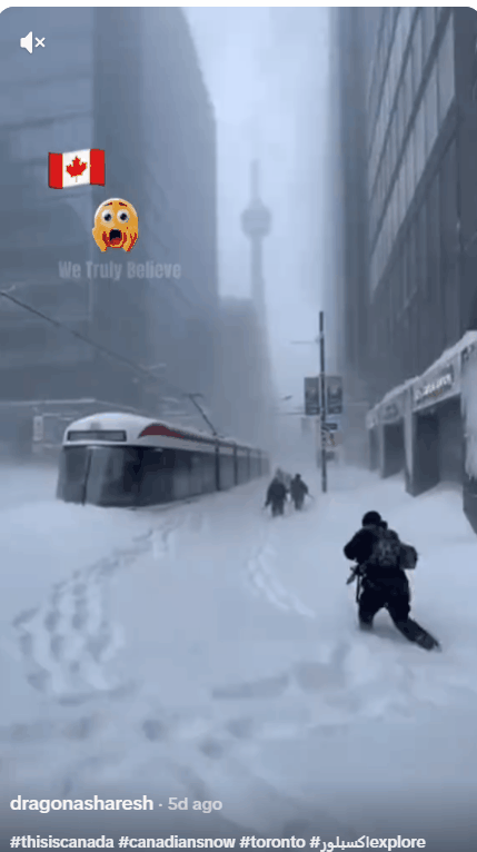 别被骗了！网上疯传的“多伦多暴雪视频”，是AI造假