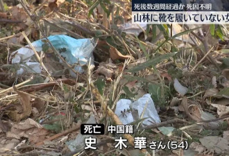 日本山林发现中国籍女性尸体 警方初判系遭谋杀