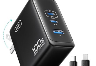 限时7.4折，INIU USB C 充电器、100W 3 端口 PD 快速充电