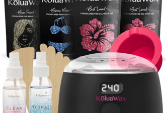 8.6折，KoluaWax 带蜡锅的硬蜡脱毛套件