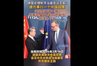 见王毅，身高近2米的德国总理不得不“低头”