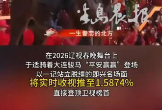 辽视春晚收视登顶！马年于适骑真马杀疯全场，有史以来第一人赢麻了