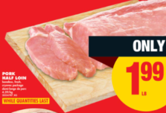 本周特价: 橙子$0.78 苹果$0.75 菠萝$2 牛眼肉$5.44 牛奶$5.17
