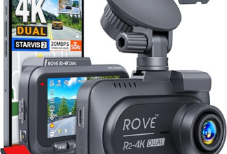 7.3折，ROVE R2-4K 前后双行车记录仪，24H Parking Mode