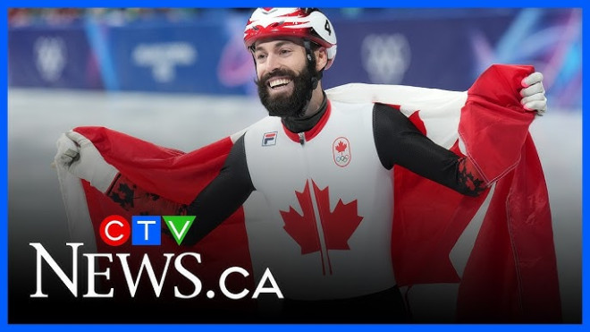 Steven Dubois wins gold in men's 500-metre short-track speed skating final