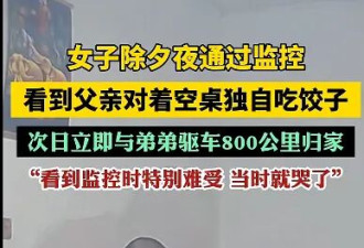 女子除夕在监控看到父亲对着空桌独自吃饺子.....