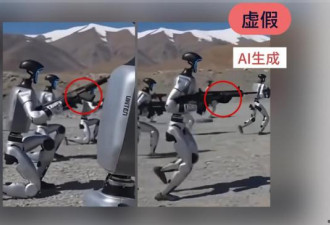 造假！中国的机器人士兵只是AI生成